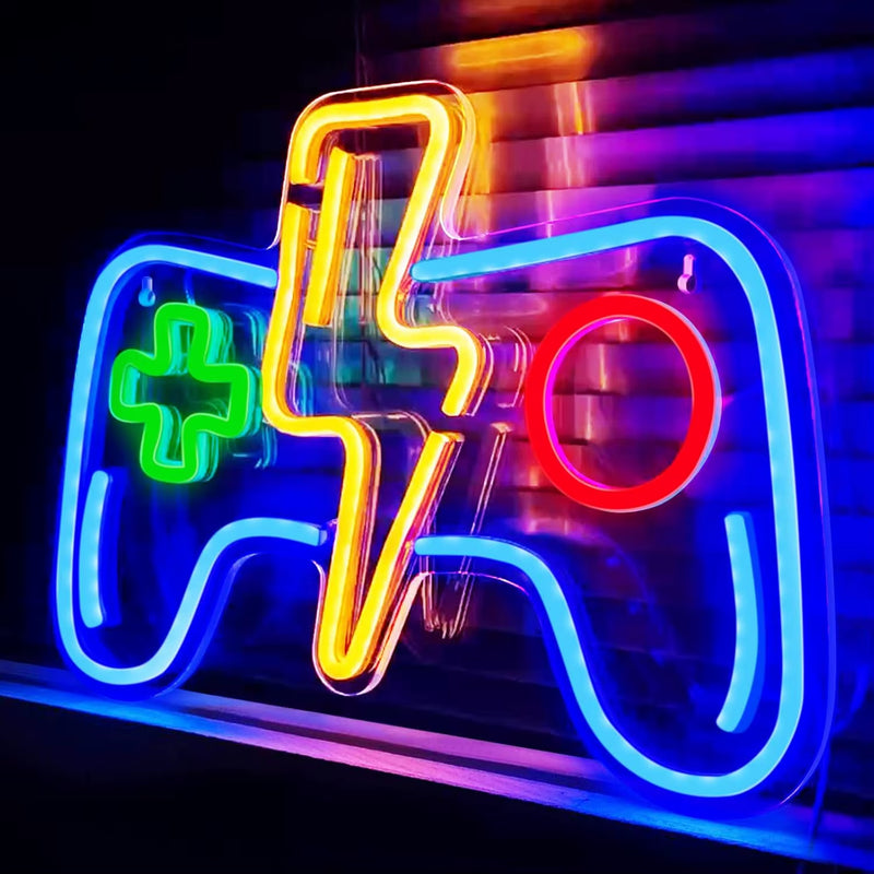 Gamer Neon Sign Game Controller LED Neon Light Sign for Party Man Cave Room Decor Best Gamer Gifts for Boys Kids Night Light