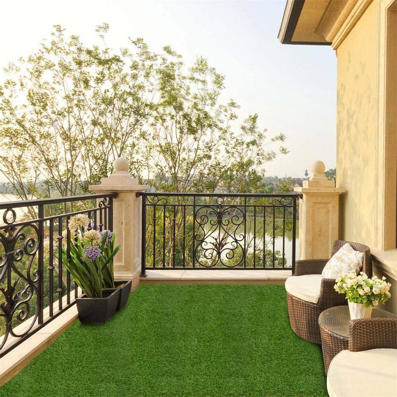 6 Ft. X 10 Ft. Green Artificial Grass Turf with Drainage Holes Nonslip Bottom 80 OZ Heavy