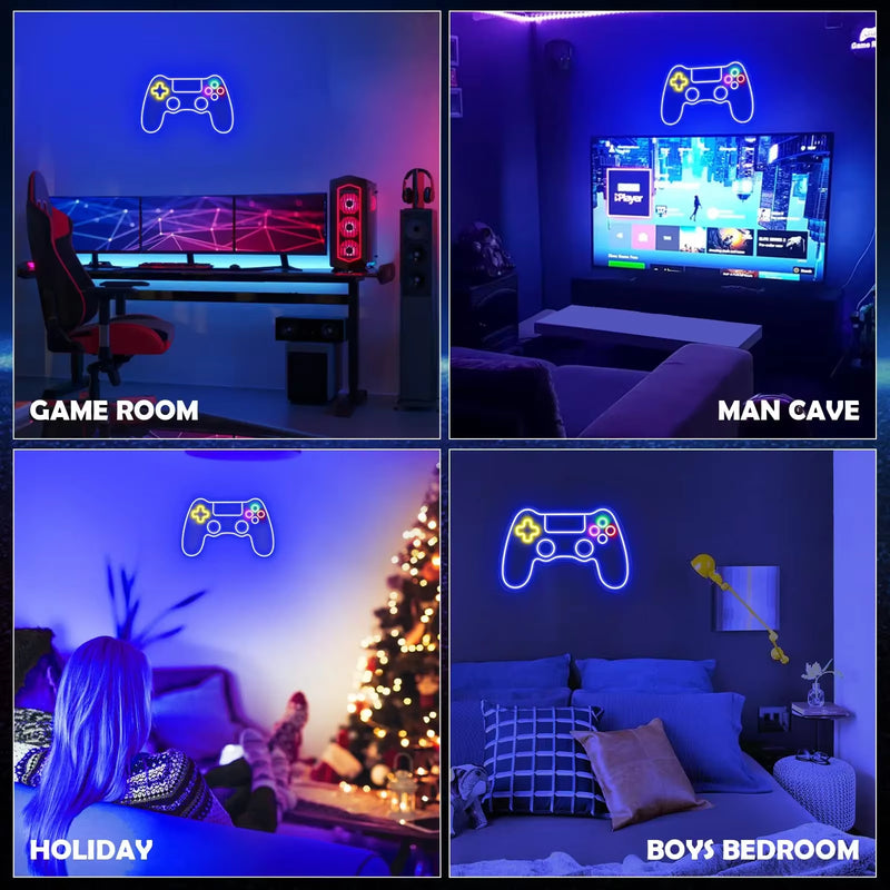 Gamer Neon Sign Game Controller LED Neon Light Sign for Party Man Cave Room Decor Best Gamer Gifts for Boys Kids Night Light