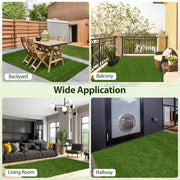 6 Ft. X 10 Ft. Green Artificial Grass Turf with Drainage Holes Nonslip Bottom 80 OZ Heavy