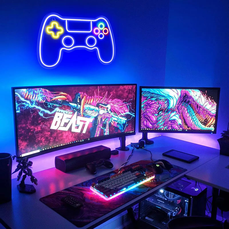 Gamer Neon Sign Game Controller LED Neon Light Sign for Party Man Cave Room Decor Best Gamer Gifts for Boys Kids Night Light